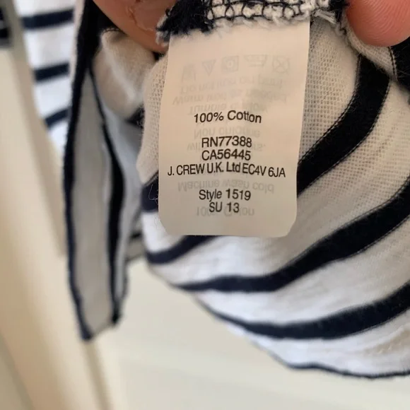 J. Crew Striped 3/4” Sleeve Top - Picture 4 of 8